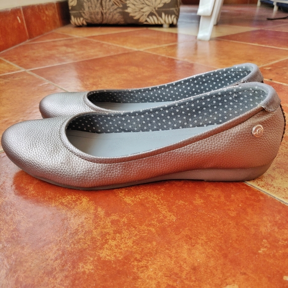 Bata Silver Round Toe Ballerinas - Picture 3 of 11